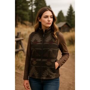 Cowgirl Legend‎ Sweater Vest Womens XL Aztec Southwestern Tribal Rustic Western